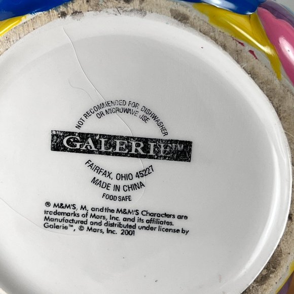 Vtg Mars Blue M&M Coffee Cup Mug Ceramic Oversized Galerie 2001 Souvenir - Picture 7 of 13